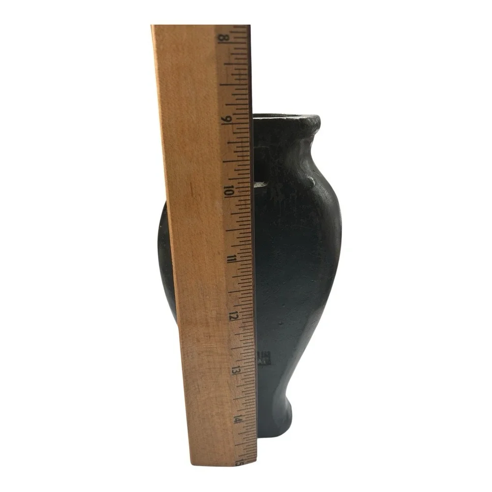 . Vintage Black Ceramic Wall Pocket Vase Multi Flowers VTG Pottery Made in Japan